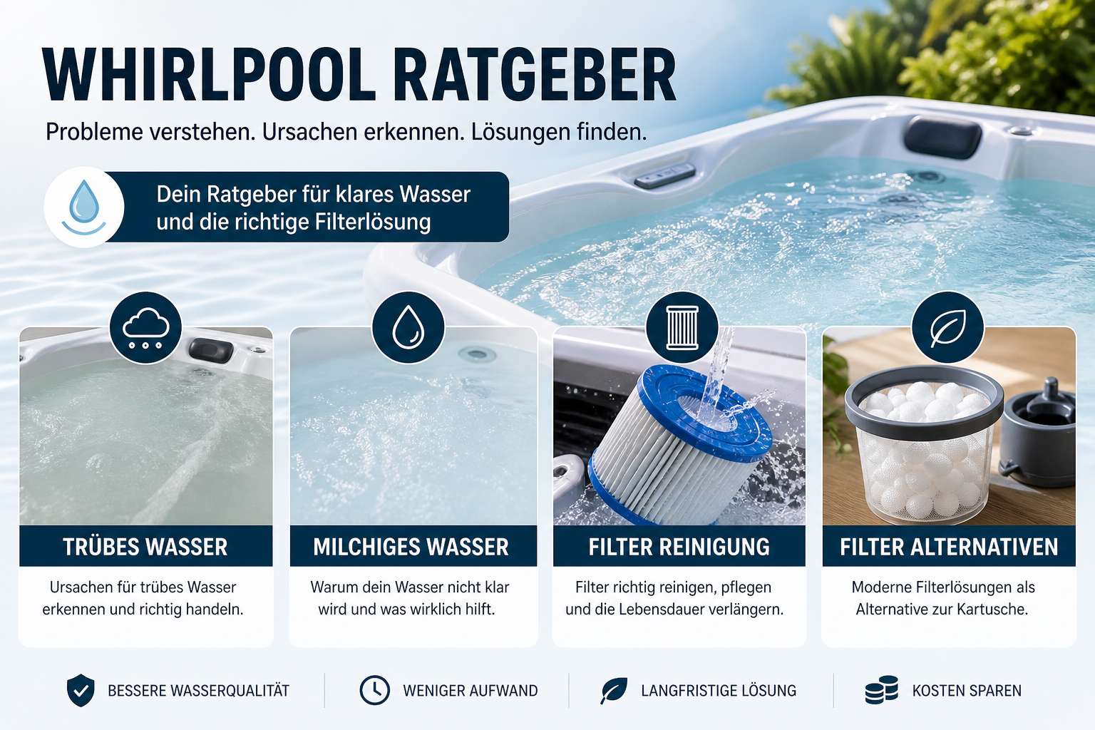 Whirlpool Ratgeber zu Wasserproblemen Filterreinigung und Filter Alternativen